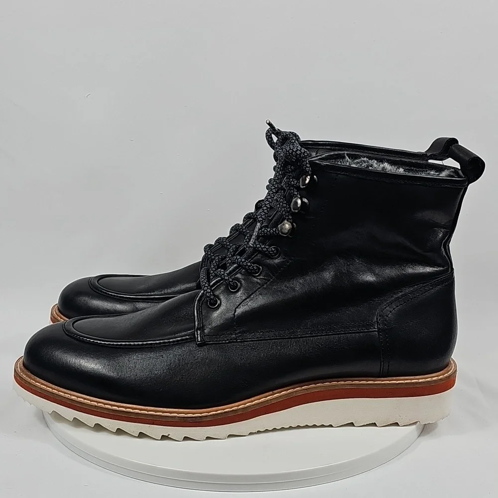 Vintage Foundry Co Jimara Black Leather Moc Toe Boots 10.5 NWOT City Boy Indie